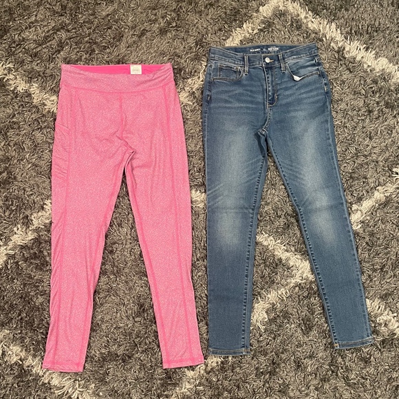 Girls Pants Bundle Size 14-16 Leggings Jeans Stretch Adjustable Waist Tie-Dyed - Picture 4 of 10